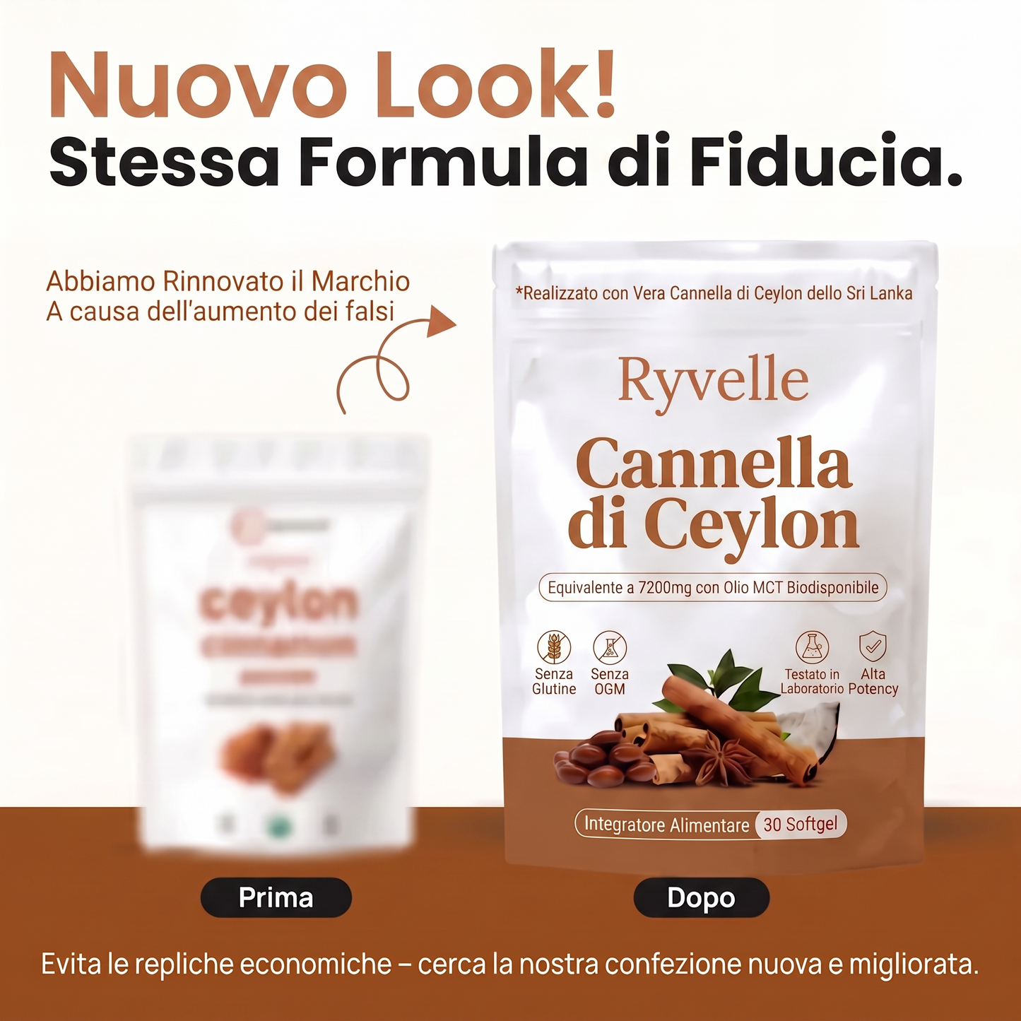 Cannella Ceylon Equivalente a 7200mg con Olio MCT